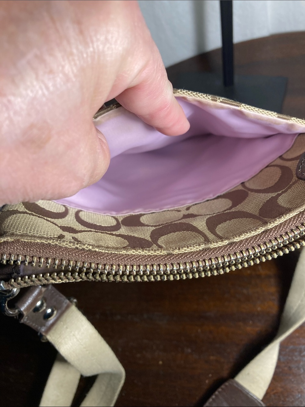 Coach Sutton signature swingpack crosspody bag khaki - Picture 3 of 12